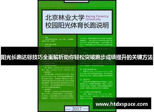 阳光长跑达标技巧全面解析助你轻松突破跑步成绩提升的关键方法